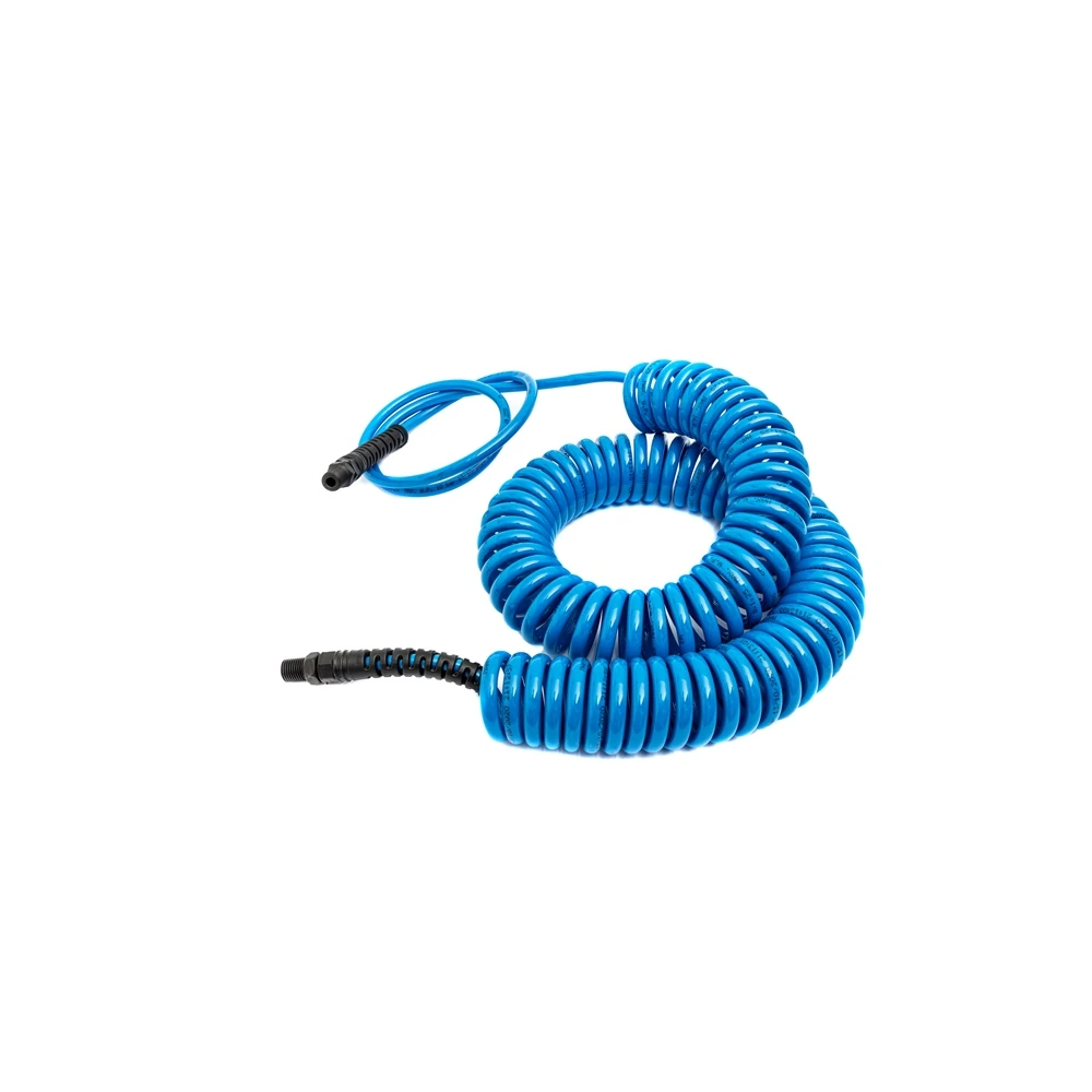 Espiral 11 metros x tubo TPU 8.00mm azul (1 metro liso) com conexao