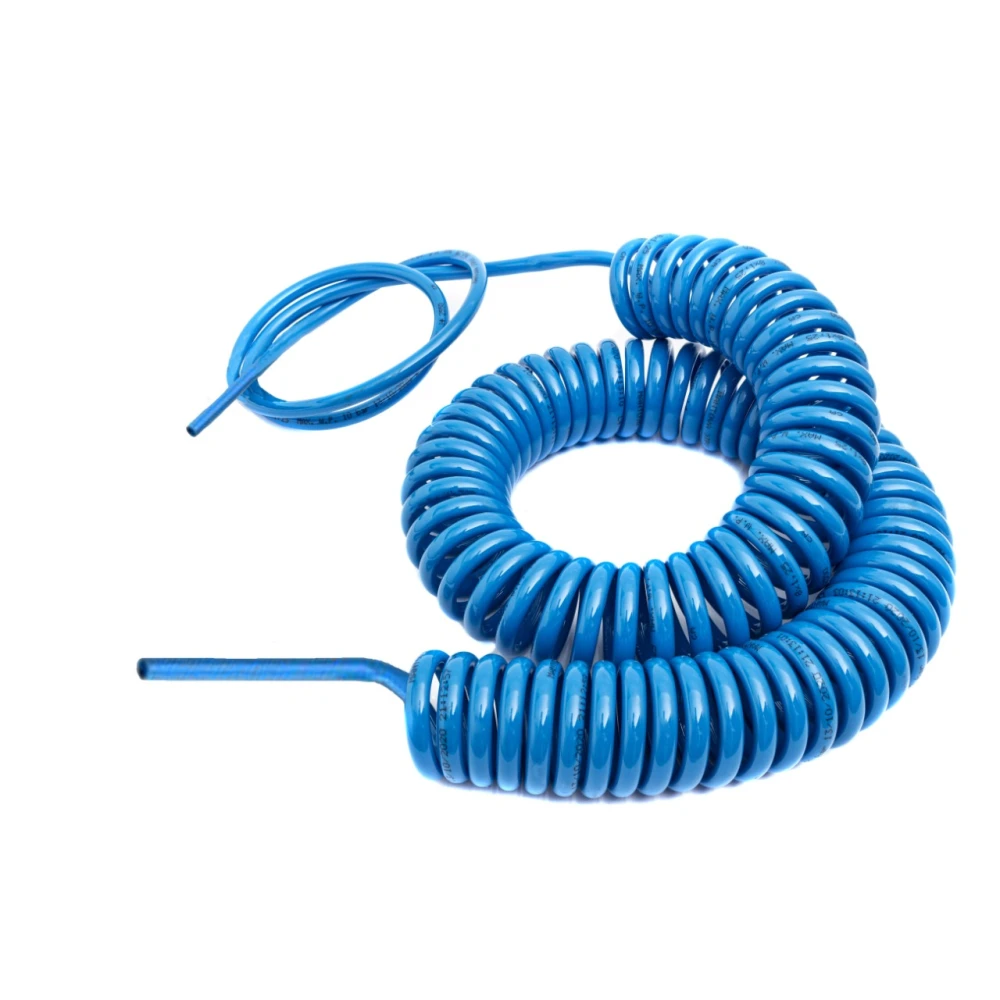 Espiral 11 metros x tubo TPU 8.00mm azul (1 metro liso) sem conexao