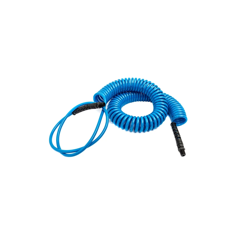 Espiral 15 metros x tubo TPU 8.00mm azul (1 metro liso) com conexao